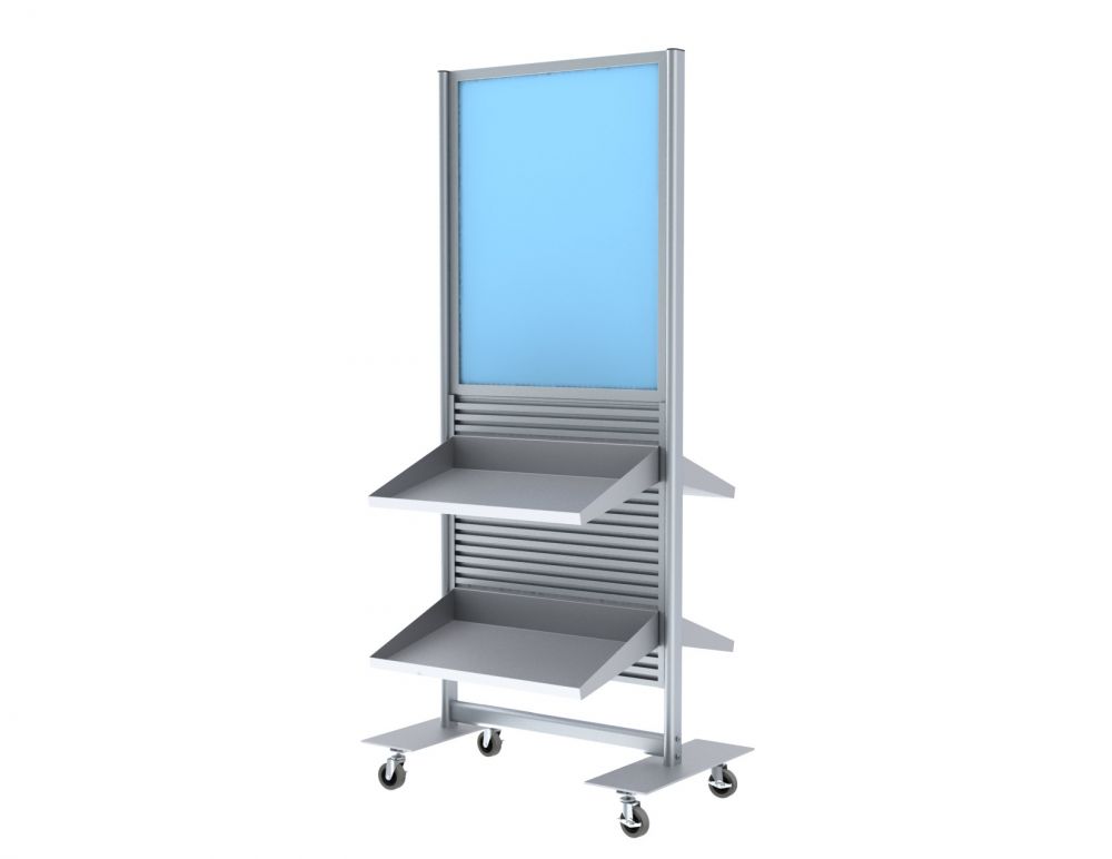 Wheeled Aluminum Slatwall Merchandisers