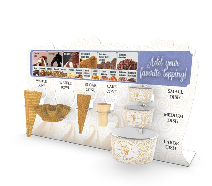 Ice Cream Cone Cup & Toppings Display Example